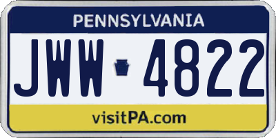 PA license plate JWW4822