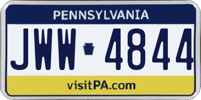 PA license plate JWW4844