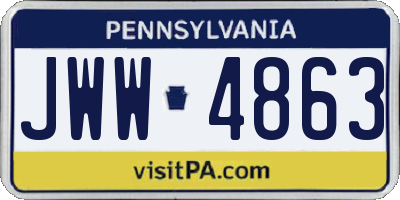PA license plate JWW4863