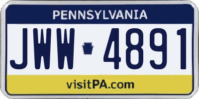 PA license plate JWW4891
