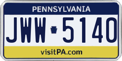 PA license plate JWW5140