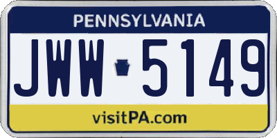 PA license plate JWW5149