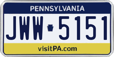 PA license plate JWW5151