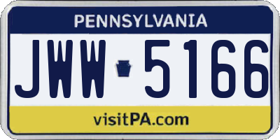PA license plate JWW5166