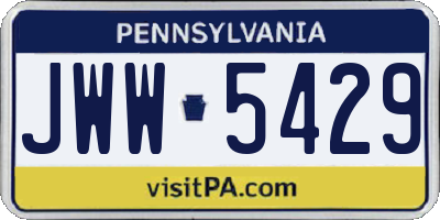 PA license plate JWW5429