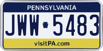PA license plate JWW5483