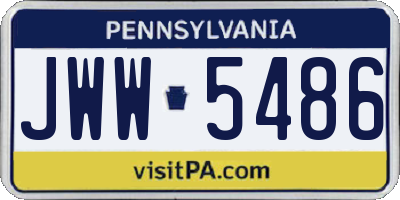 PA license plate JWW5486