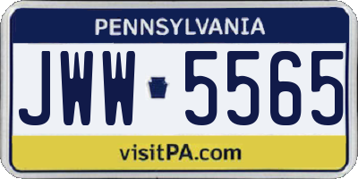 PA license plate JWW5565