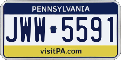 PA license plate JWW5591