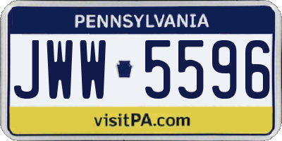 PA license plate JWW5596