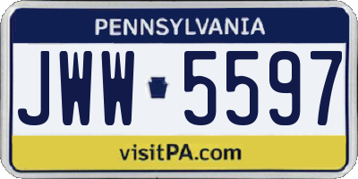 PA license plate JWW5597