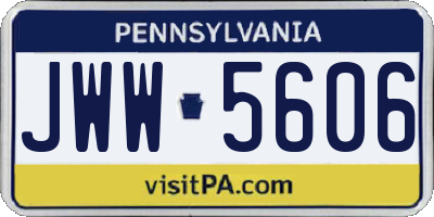 PA license plate JWW5606