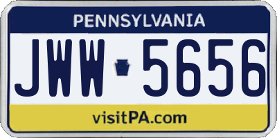 PA license plate JWW5656
