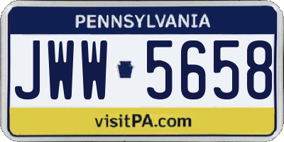 PA license plate JWW5658