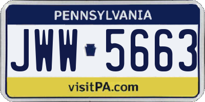 PA license plate JWW5663