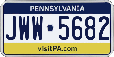 PA license plate JWW5682