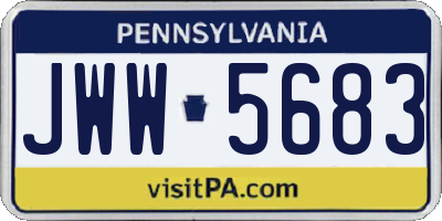 PA license plate JWW5683