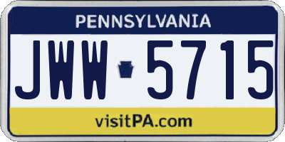 PA license plate JWW5715
