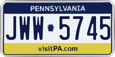 PA license plate JWW5745