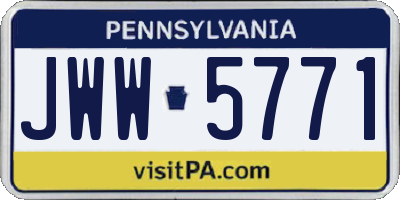 PA license plate JWW5771