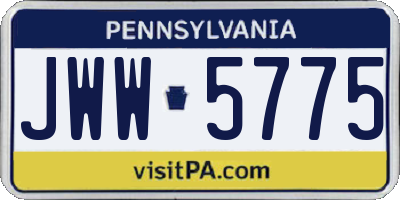 PA license plate JWW5775