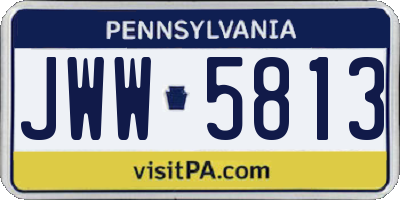 PA license plate JWW5813