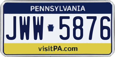 PA license plate JWW5876