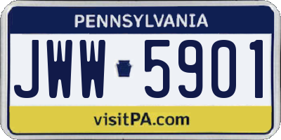 PA license plate JWW5901