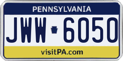 PA license plate JWW6050