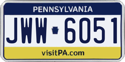 PA license plate JWW6051
