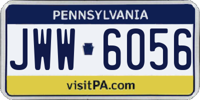 PA license plate JWW6056