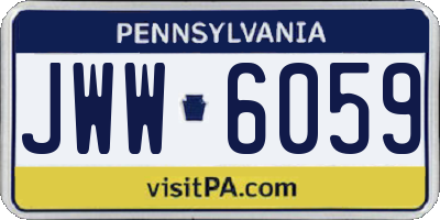PA license plate JWW6059