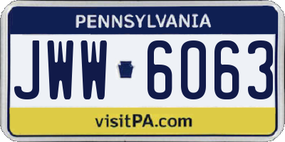 PA license plate JWW6063