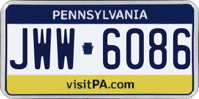 PA license plate JWW6086