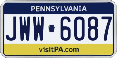 PA license plate JWW6087