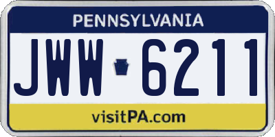 PA license plate JWW6211