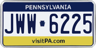 PA license plate JWW6225