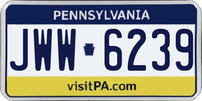 PA license plate JWW6239