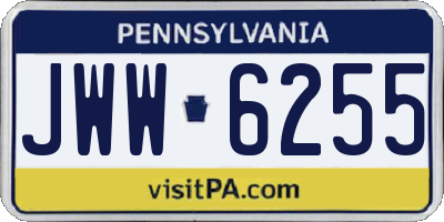 PA license plate JWW6255