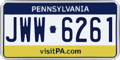PA license plate JWW6261
