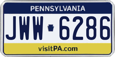 PA license plate JWW6286