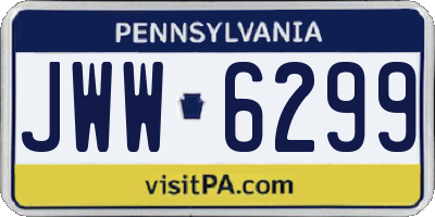 PA license plate JWW6299