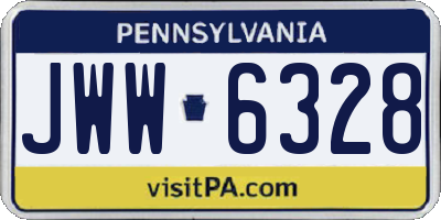 PA license plate JWW6328
