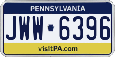 PA license plate JWW6396