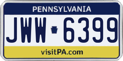 PA license plate JWW6399