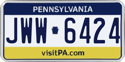 PA license plate JWW6424