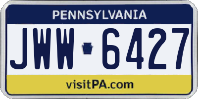 PA license plate JWW6427