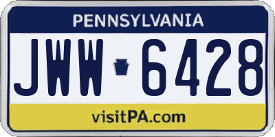 PA license plate JWW6428