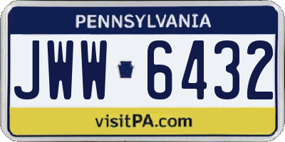 PA license plate JWW6432