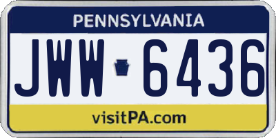 PA license plate JWW6436